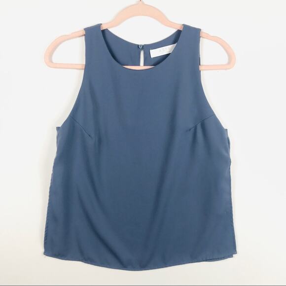 ASTR Top aide cutouts Blue tank top - Picture 4 of 7